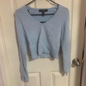 Forever 21 baby blue fluffy sweater